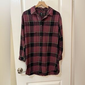 Vans 100% Cotton Purple Plaid Shirt Dress or Tunic Women’s XS
